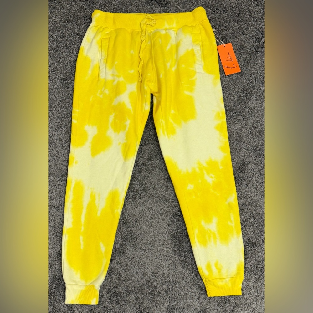 LA DETRESSE Empress Electric Lemonade Tie Dye Jogger Sweatpant size M NWT